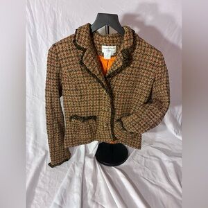 Vintage Charles Gray London Wool Tweed Jacket with Ruffle Detail